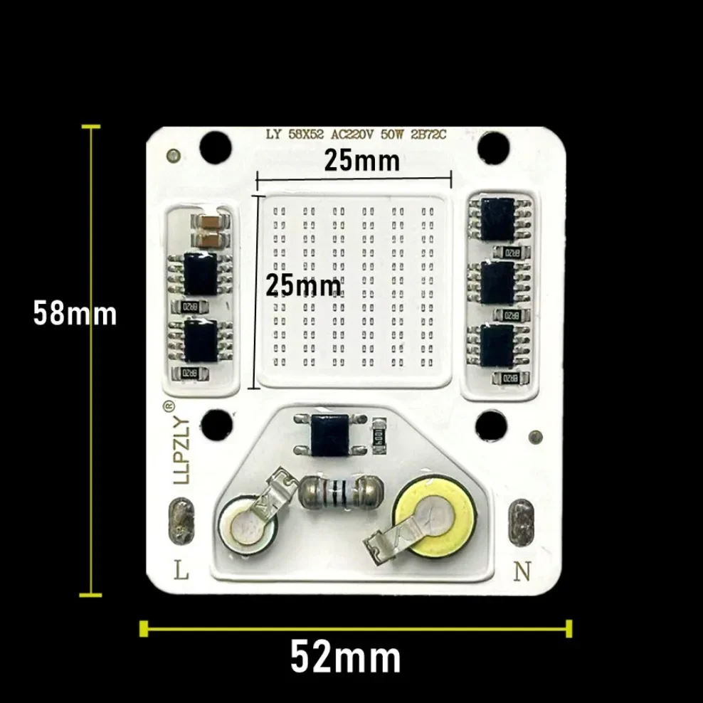 50W COB Light Source AC 220V Smart IC No Need Driver DIY Flood light LED Bulb Spotlight COB LED Chip Lamp For Outdoor Lighting