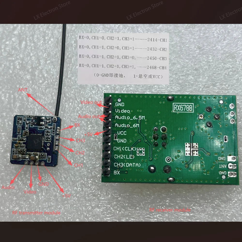 1pcs New 2.4G Wireless Audio and Video Transmitter and Receiver Module (Applicable to drones)