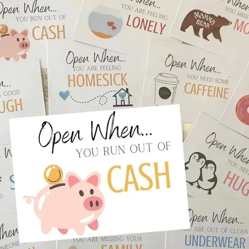 Open When Letters Handwritten Greeting Card Envelope 24pcs Student Letter Writing Away From Home College Gifts Anniversary