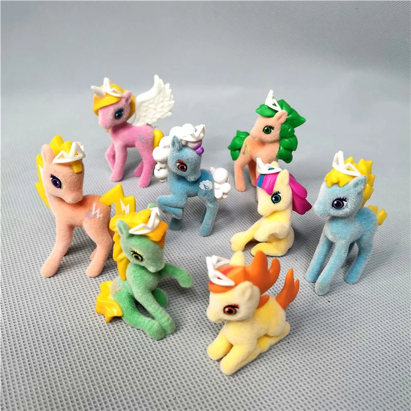 

Flocking My Little Pony Movie Princess Unierves Action Figure Model Toy Car Ornament Doll Childern Gift