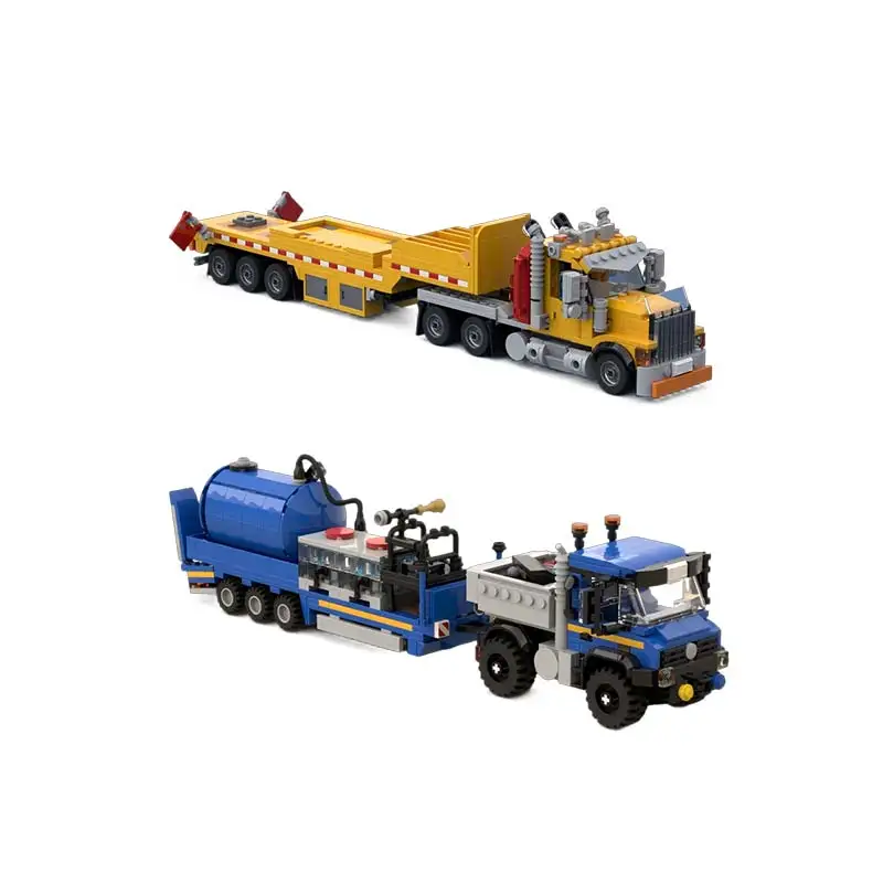 City Engineering Construction Truck Trailer Multi Functional Truck MOC Building Block Assembly Model Bricks Toys for Boys