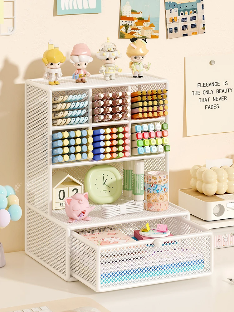 large-capacity-slanted-grid-pen-holder-desktop-stationery-organizer-student-special-purpose-storage-rack-multi-function-desk