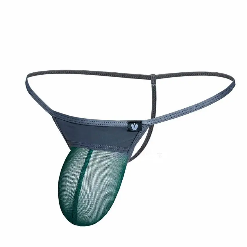 Men's Low-Rise Transparent Thongs with High-Elastic Mesh Pouch Comfortable Fit Sexy Underwear for Men
