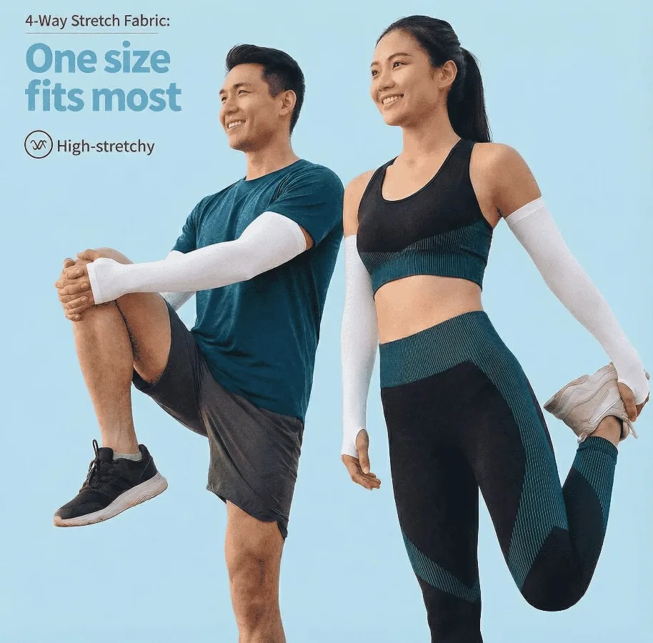 1PC Cooling Ice Silk Arm Sleeve, Breathable UV Protection Arm Cover for Cycling, Driving & Summer Outdoor Activities - Image 4