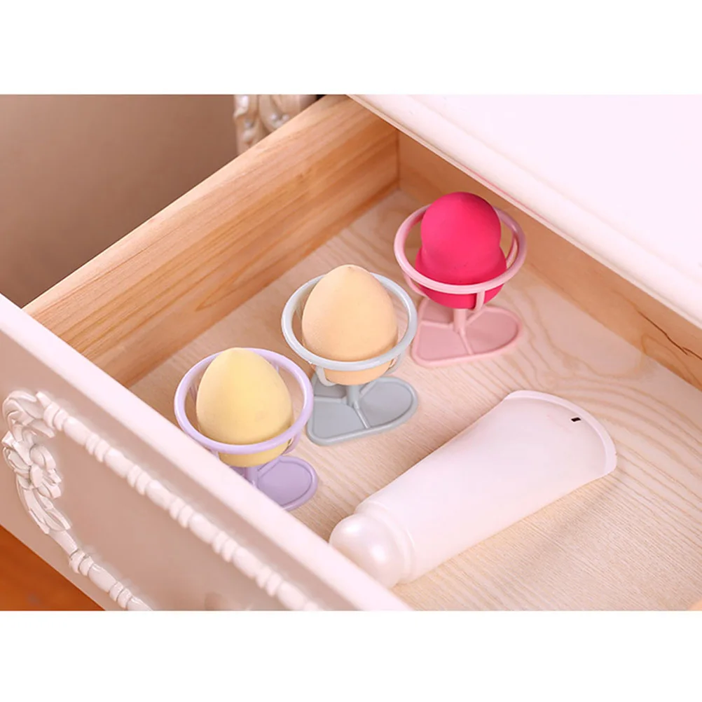 

6Pcs Powder Puff Bracket Storage Shelf Durable Plastic Makeup Sponge Stand Holder Drying Rack Organizer Powder Puff Stand Holder