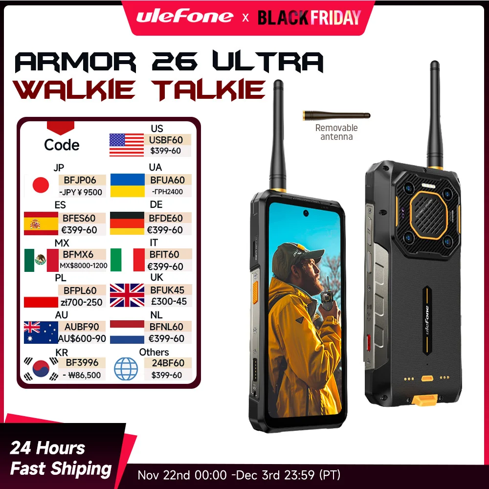 【World Premiere】Ulefone Armor 26 Ultra Walkie Talkie 5G Rugged Phone 120W 15600mAh 200MP+64MP +50MP NFC Waterproof Smartphone