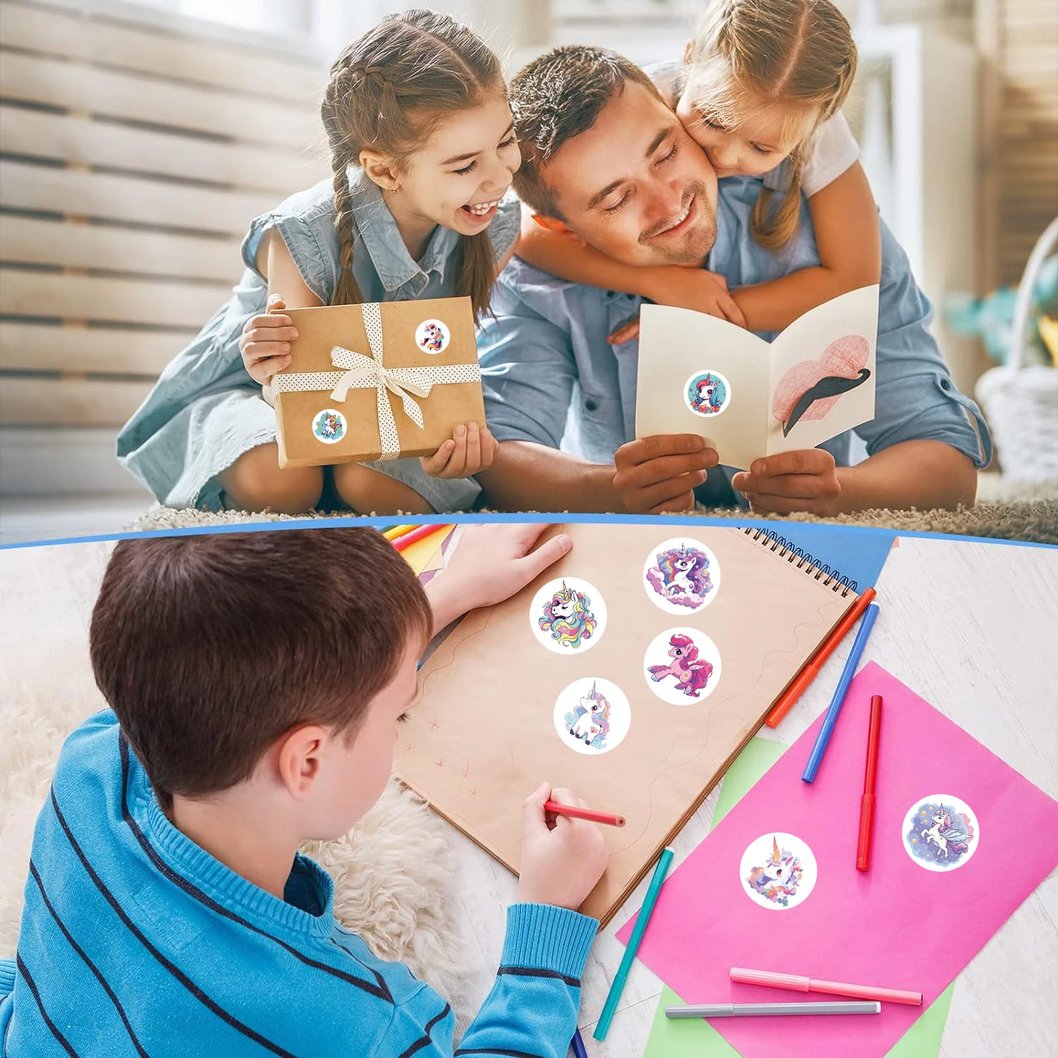 500 STKS Beloning Sticker Eenhoorn Dier Leuk Patroon Dieren Cartoon Stickers School Leraar Levert Leuke WaterproofSticker