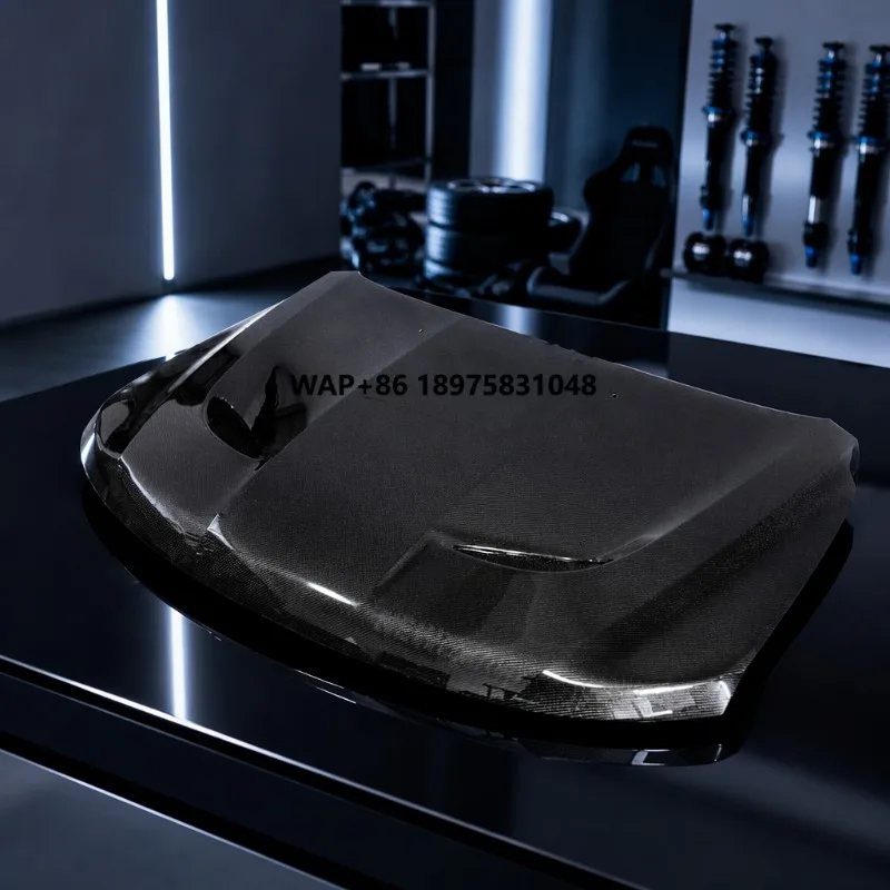 New Grand Cherokee 2011-2023 Carbon Fiber Engine Hood SRT Style Modified Bolt-On with Bolts Black