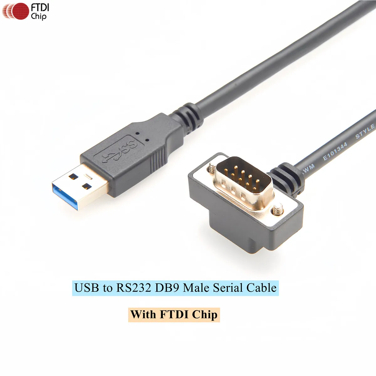 90 Degree Angled USB 2.0 Type A Female to RS232 DB9 male Serial Adapter Cable with ftdi FT232RNL chip Serial Cable with screw