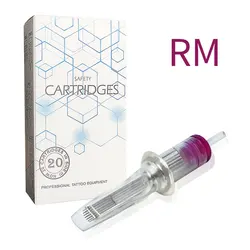 Cartucho de tatuaje con agujas para tatuar, accesorios de tatuaje permanente Micro, caja de 20 piezas, mate, n. ° 10, 0,30mm, n. ° 12, 0,35mm, RM