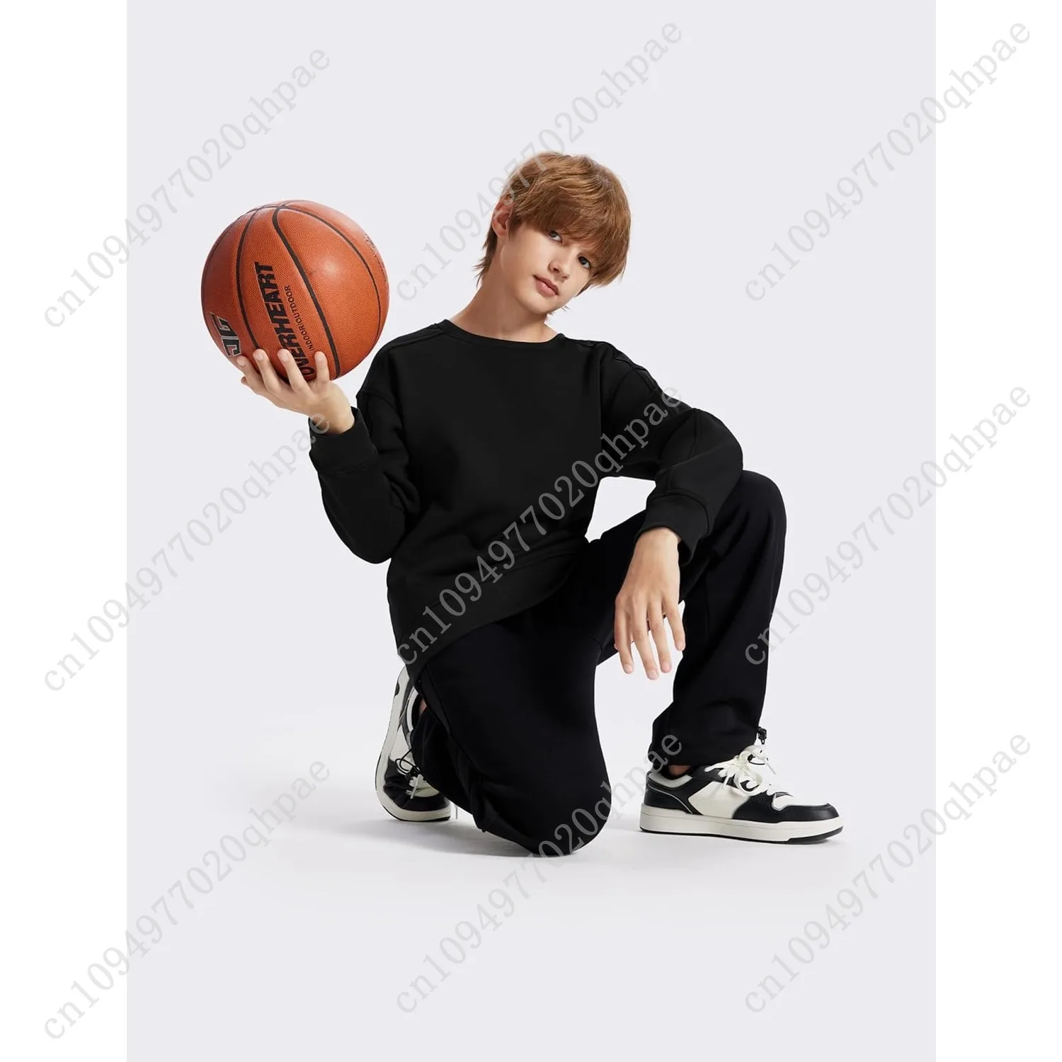 للجنسين الصبي شتاء دافئ شيربا اصطف Crewneck البلوز البلوز الصوف بلوزات الموضة عادية