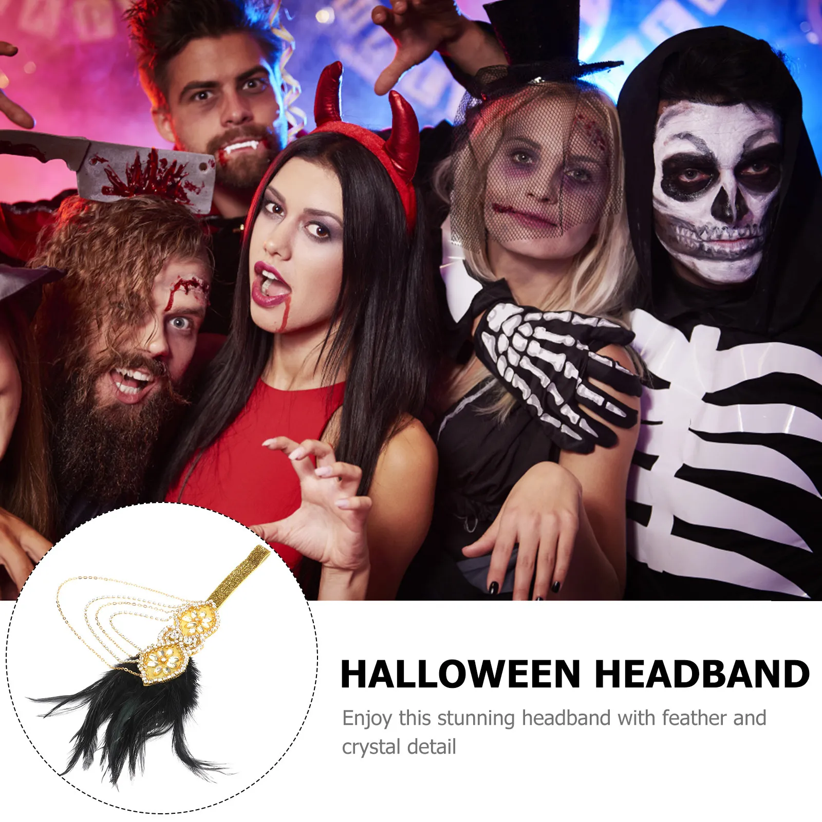 

Crystal Headband Rhinestone Hairband Elegant Lightweight Stretch Band for Costume Wedding Festival Cosplay Hair