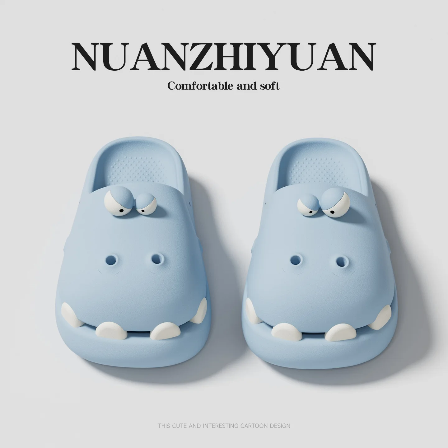 Cartoon fierce dinosaur bag head slippers women's non-slip soft bottom one pedal thick bottom cool slippers can be worn outside