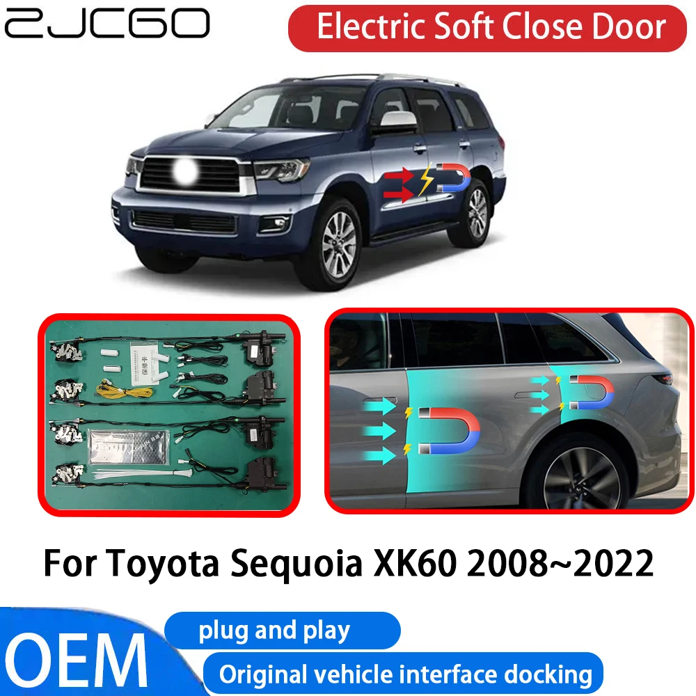 

ZJCGO for Toyota Sequoia XK60 2008-2022 Car Automatic Electric Soft Close Door Closer System OEM Plug and Play Comfort Closing