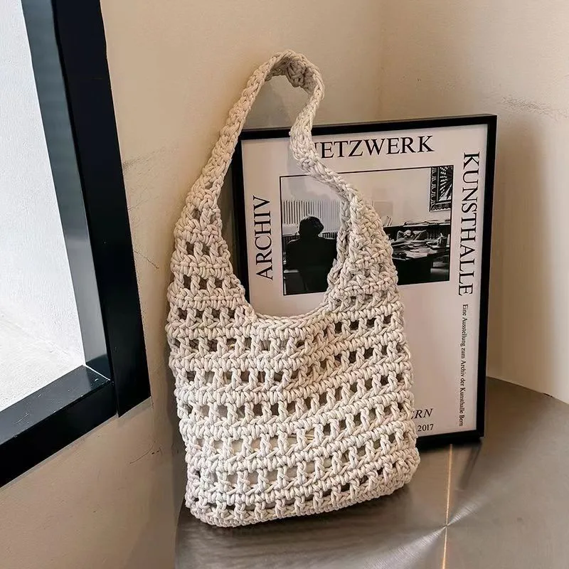 Women Woven Straw Shoulder Bag Large Summer Beach Bag Handbag Tote