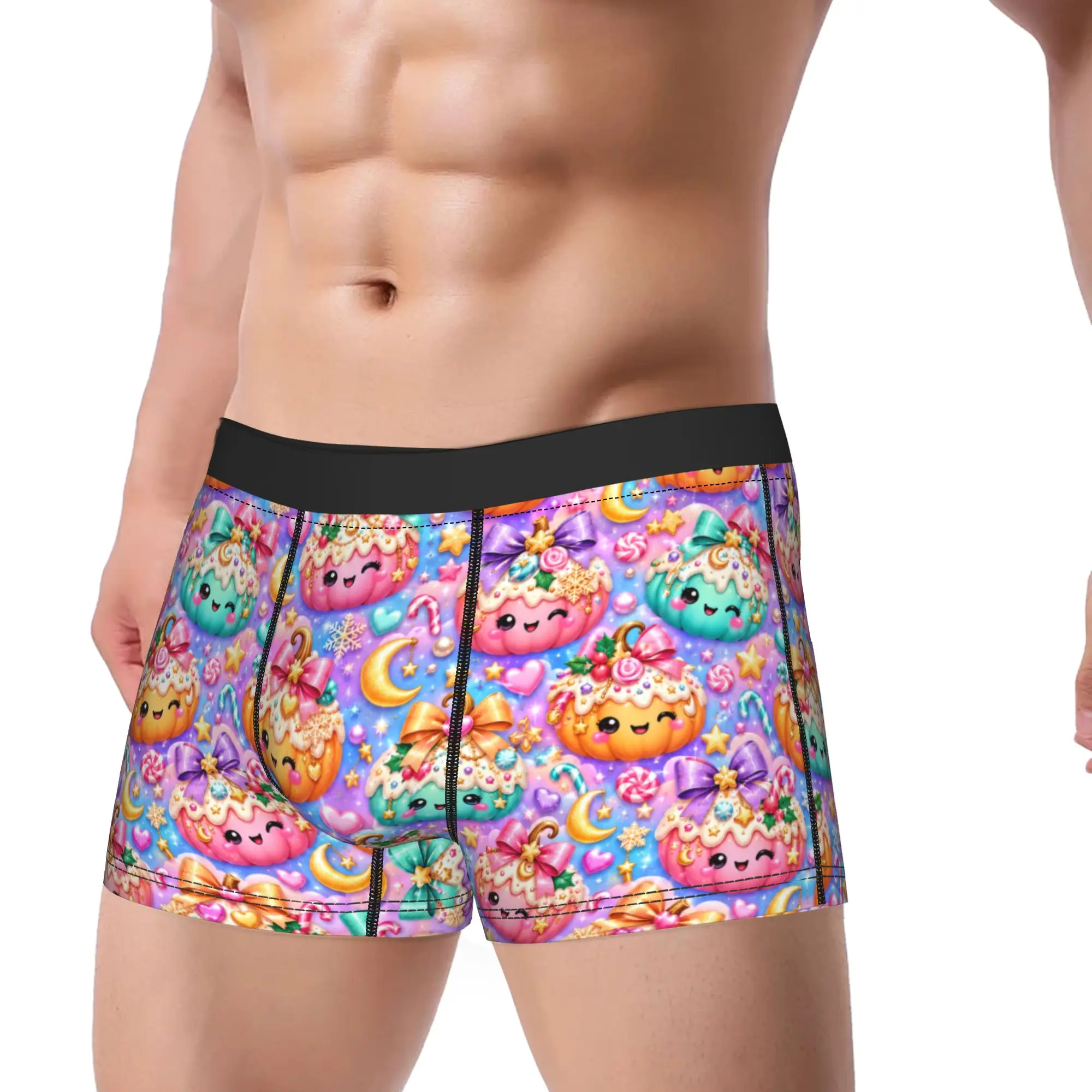 Halloween Cute Pumpkin Underwear  Breathable Underpants Printed Shorts Briefs For Man 3D Pouch Large Size Boxer Shorts