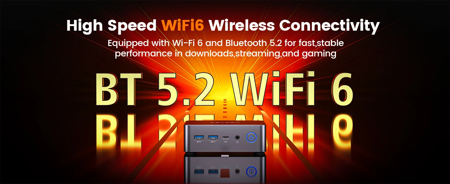 PELADN WO7 Mini PC AMD Ryzen 7 7735U (8C/16T, up to 4.75Ghz) 16GB DDR5+1TB SSD WiFi6 BT5.2 Quadruple-Display Mini Computer