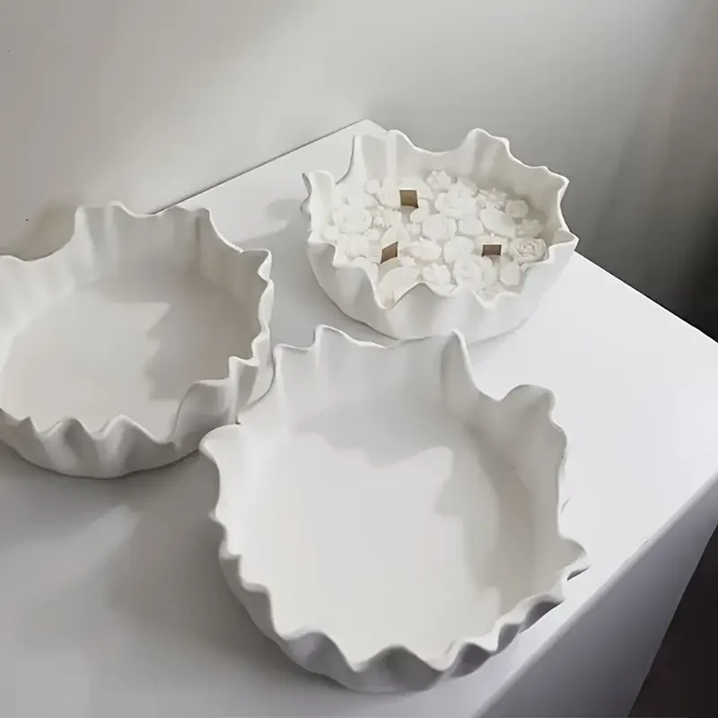 

Large Lace round Silicone Mold for Epoxy Resin DIY Fruit Plate Storage Bowl Tray Creative Ornament Tray Mould Home Kitchen