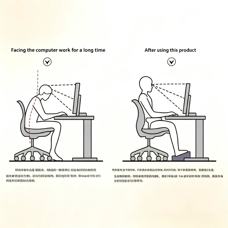 Adjustable Under-Desk Foot Support with Built-In Massage Rollers for Enhanced Home and Office Comfort