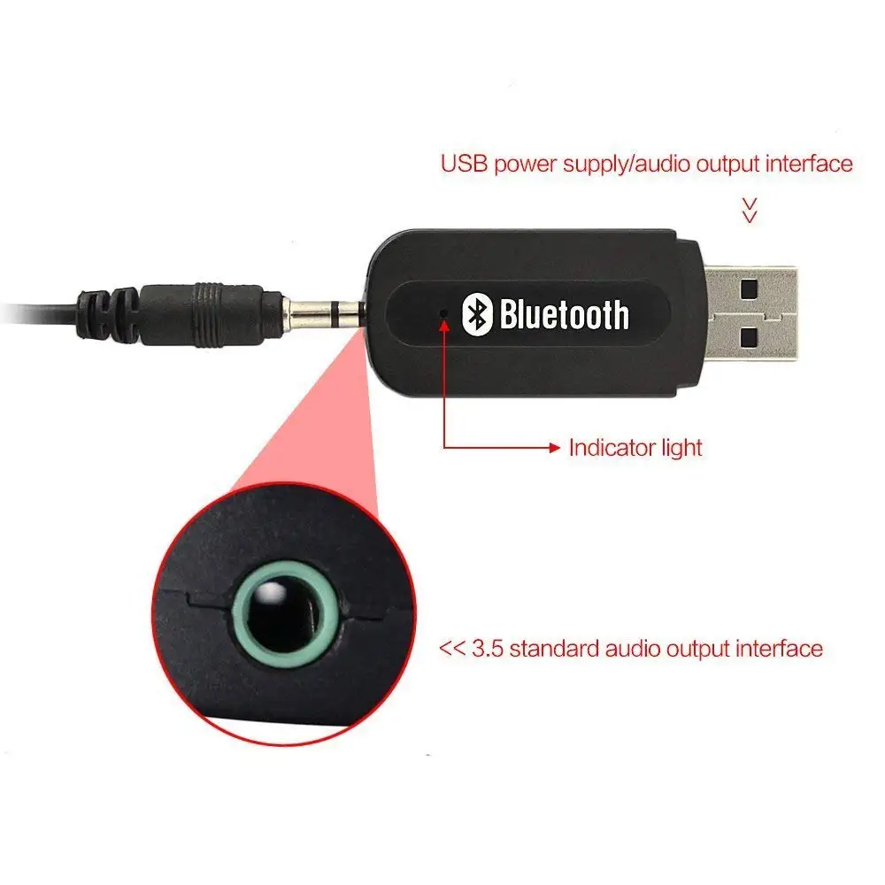 Mini USB Bluetooth Music Receiver Wireless Audio Adapter For Car Home Stereo Speaker Sound System Audio Signal Transmitter
