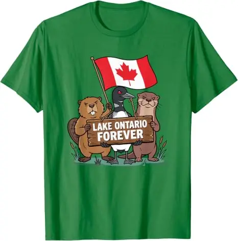 Lake Ontario Forever Otter Animals Flag Lustiges Anti-Lake-America T-Shirt Y2k Pro Lake Ontario Beaver Grafik-T-Shirt für Männer Jungen – Detail 11