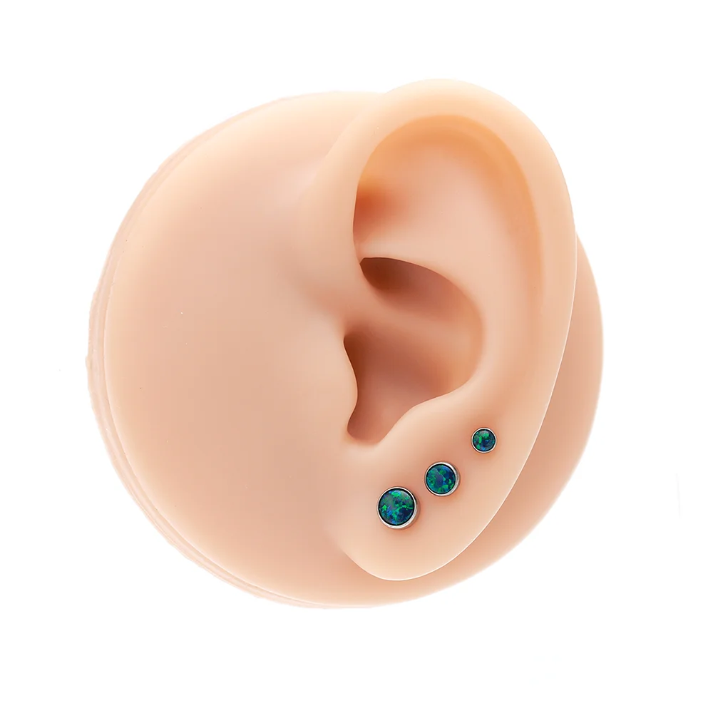 Opal Titanium Labret Studs 16G for Lip Ear Piercing