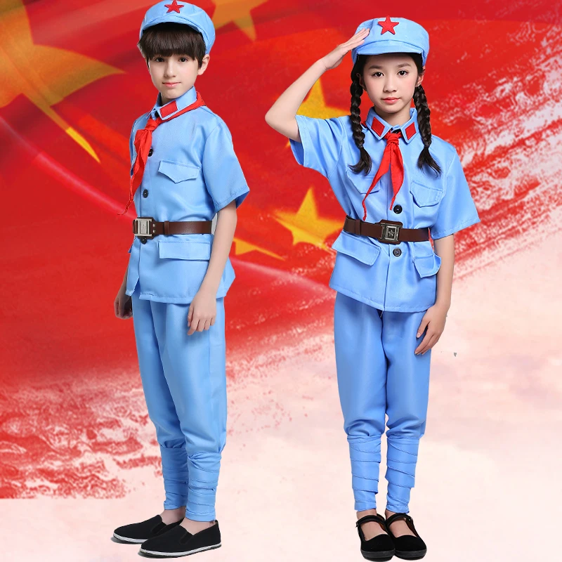 Uniformes militares femininos a oitava rota uniforme do exército guardas vermelhas roupas novo quarto terno do exército coro dança traje cosplay