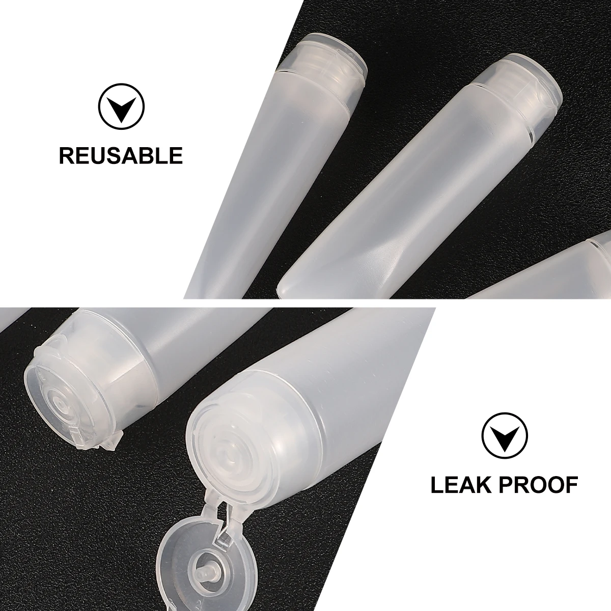 

20Pcs Refillable Plastic Squeeze Bottles Leakproof Travel Containers for Shampoo Lotion Gel Body Wash Portable Makeup Dispensers