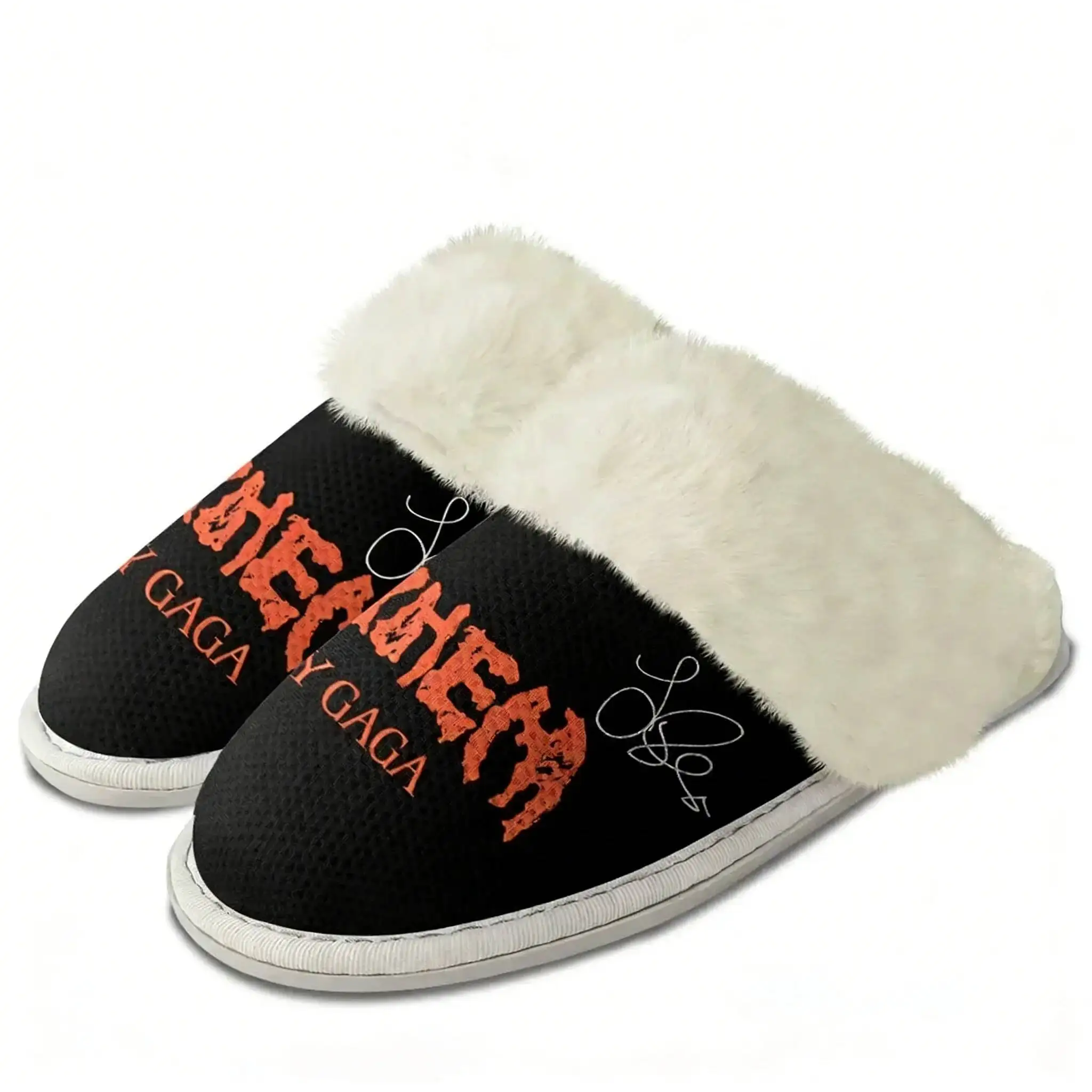 Lady Gaga Plush Slippers Keep Warm Shoes Mens Womens Home Cotton Bedroom Customized Thermal Lightweight Slipper DIY