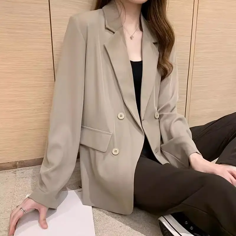 Single Layer Thin Suit Jacket For Women Korean Style Loose Casual Professional Drape Long Sleeve Spring Summer Blazer Top K1610