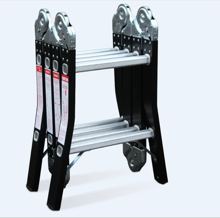4 Plus 2 Functional Step Ladder Extension 2.44 Meters Telescopic Aluminum Ladder for Multi Purpose Home Construction Tool