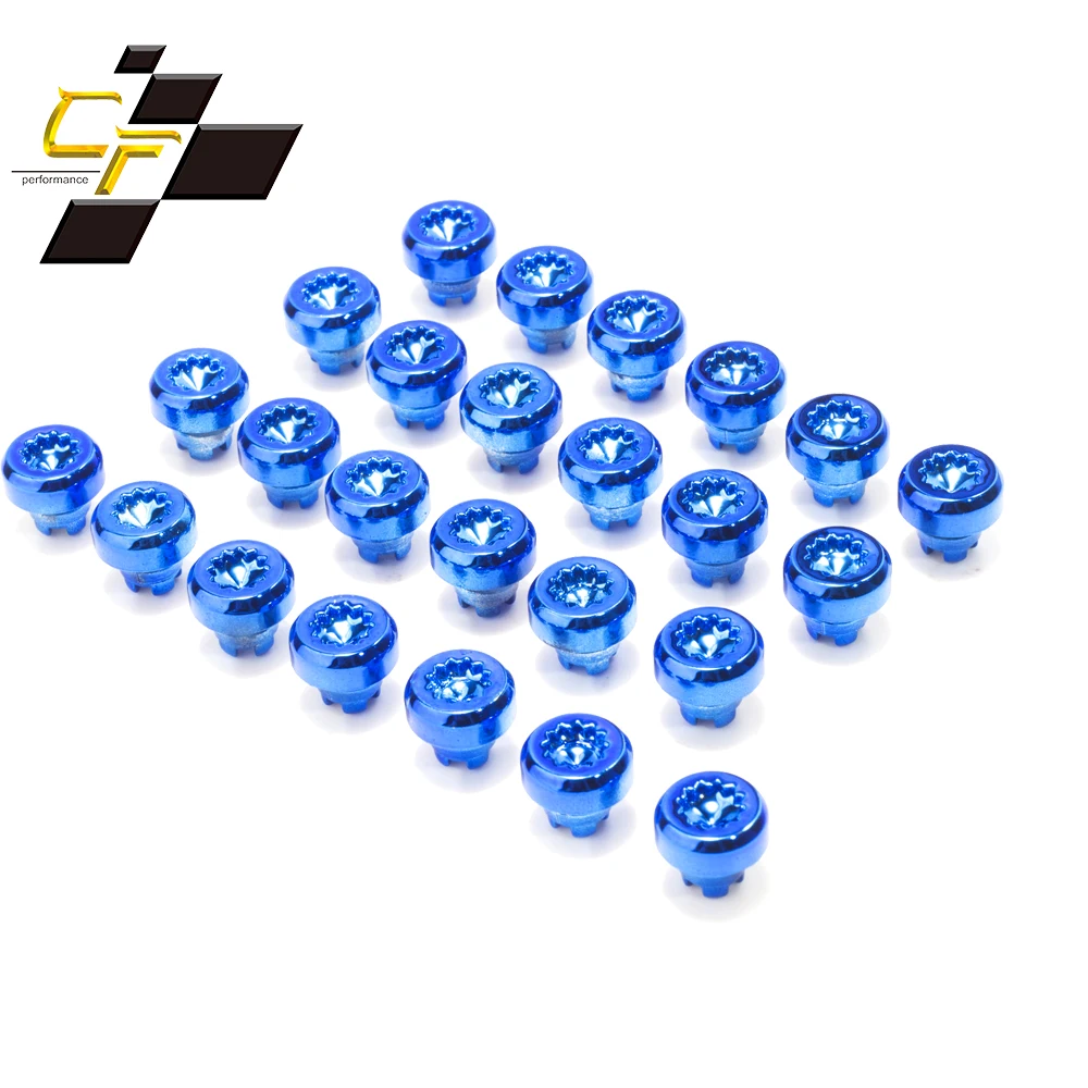 

CF Performance 100pcs Universal Multiple Colour Car Wheel Nust Rivets For Rim Cap Lip Screw Bolt Tires Replacement Decoration