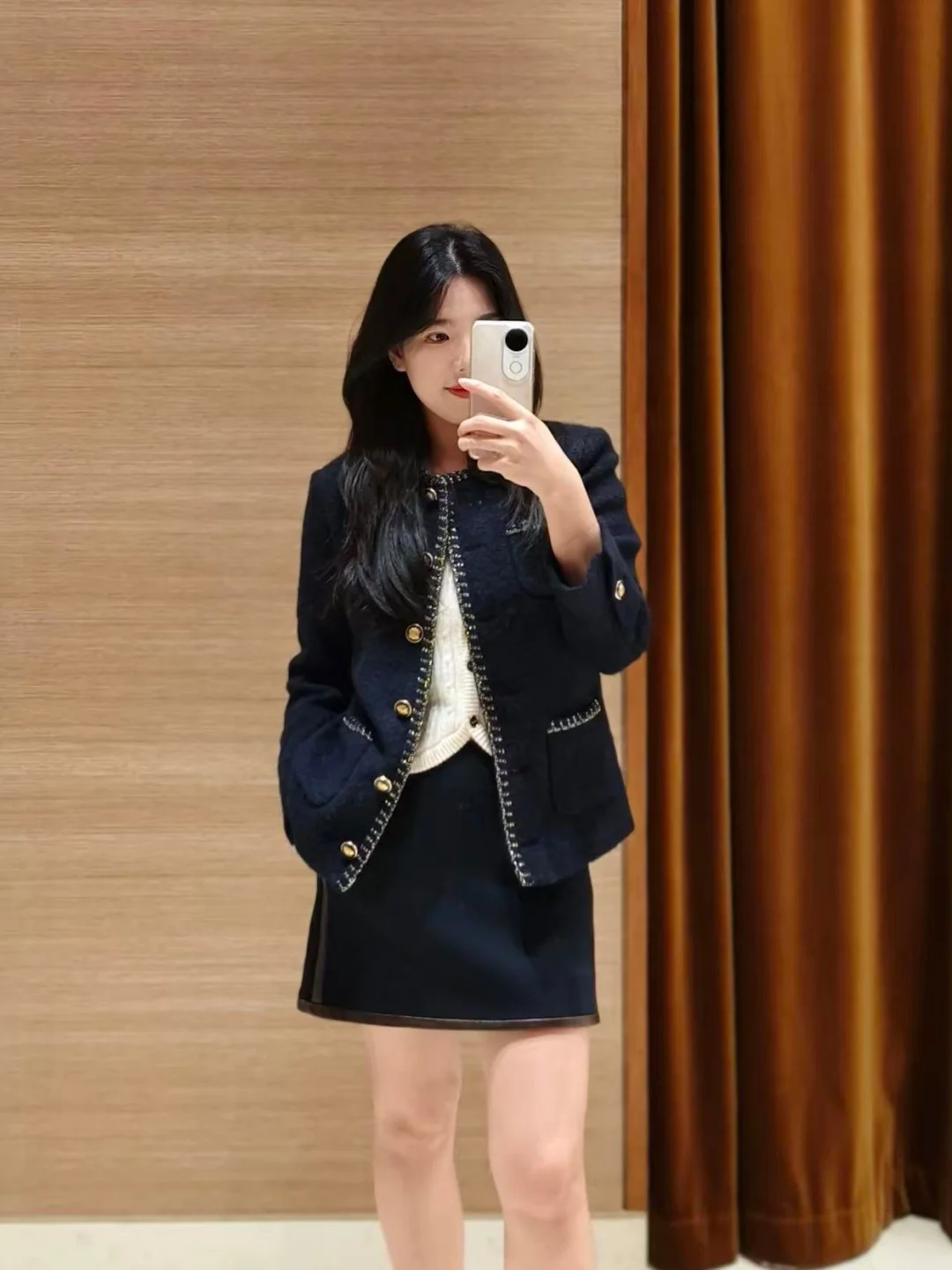 

Removable Teaded Collar Golden Button Multi-ket Thi Tweed Small Fraance Sle Jaet Women's Handbag Store Bestseller