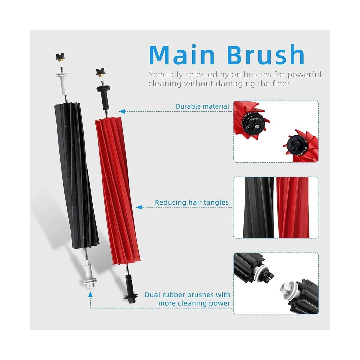 Części zamienne kompatybilne do Roborock S8 / S8 + / S8 Plus akcesoria do robota odkurzającego, podwójny wałek szczotka