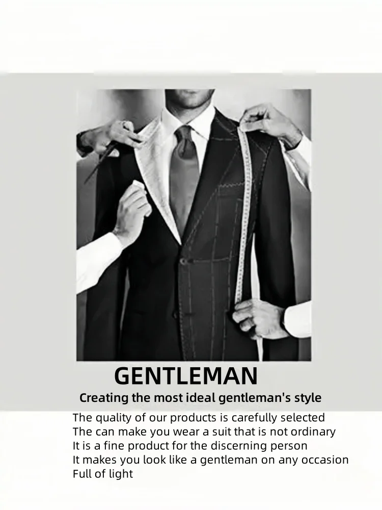 

Original Color Linen Men's Suits 2-piece Set Double-breasted Breathable Spring Summer Suit Jacket Pants High Quality Business