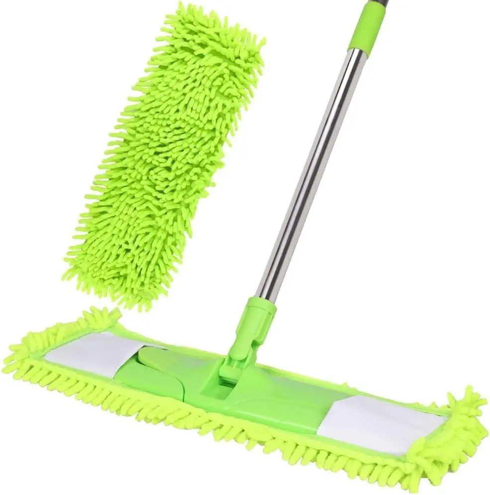

360° Swivel Dust Mop with Washable Pads, Adjustable Handle for Hardwood, Tile, Laminate Floors