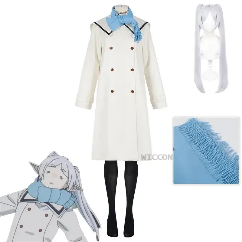 

Animal Sousou no Frieren Beyond Journey's End Cosplay Suit Wig Winter Christmas Coat Dress Scarve Witch Suit Daily Women Suit