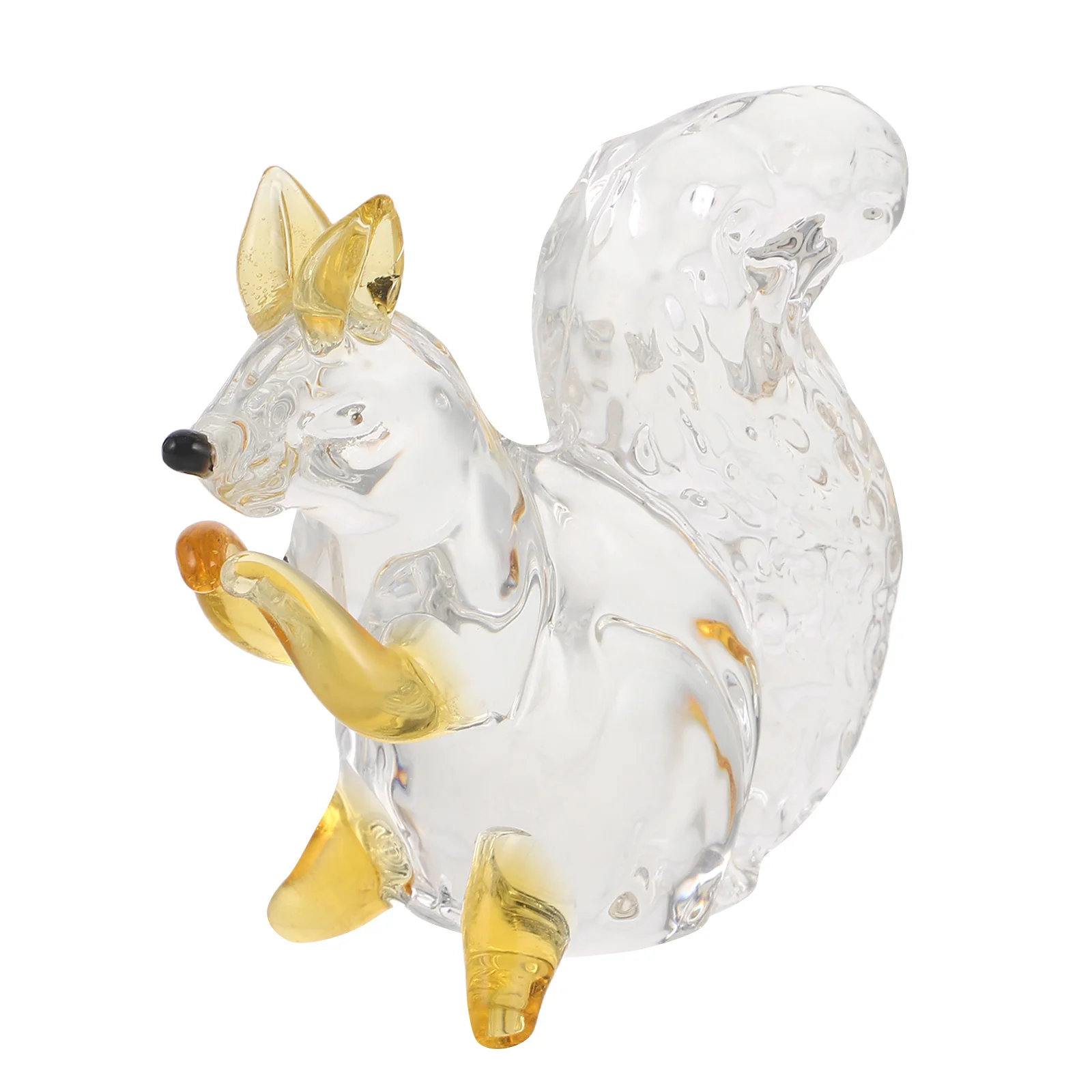 

Home Decor Figurine Car Dashboard Garden Crystal Pumpkin Yellow Animal Desktop Ornament Fake Squirrel