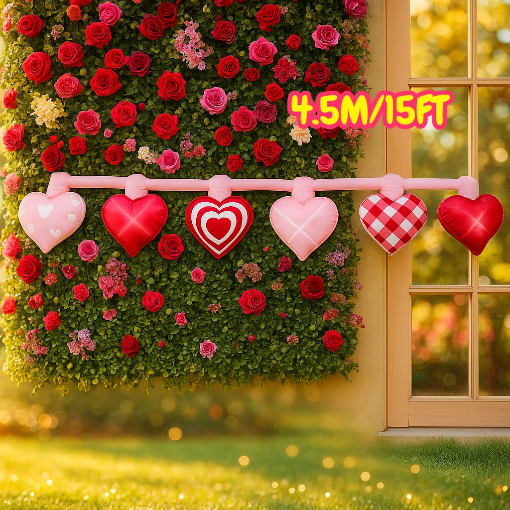 4.5M/15FT Valentijnsdag Opblaasbaar Speelgoed Liefde Combinatie Binnenplaats Decoratie Romantische Ingebouwde LED Licht Tuin Decoratie