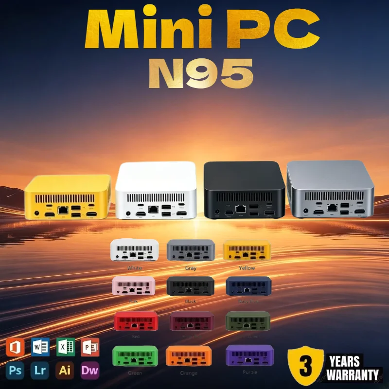 

Mini PC WiFi6 BT5.2 Wireless Mini Desktop Intel N95 Pocket PC 16GB RAM 1TB 2TB SSD Lightweight 4K Gaming Student Computer