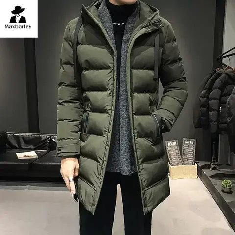남성 롱 다운 재킷 겨울 코트 Chaquetas 후드 캐주얼 겨울 파카 고품질 남성 녹색 따뜻한 파카 코트 크기 8XL