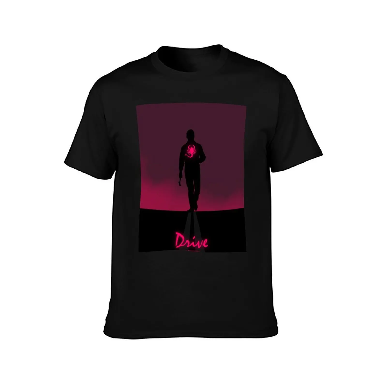 Drive Movie Minimalist poster T-Shirt, Summer Casual Cotton Tee, Oversized Streetwear Tops, Vintage Graphic Print, 100% Cotton