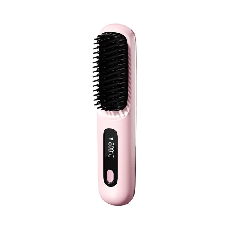 

【NECESSITY】Curling Brush& Straightening Hair Dryer USB Cordless Technology 3 Heat Settings For All Hair Type Curler
