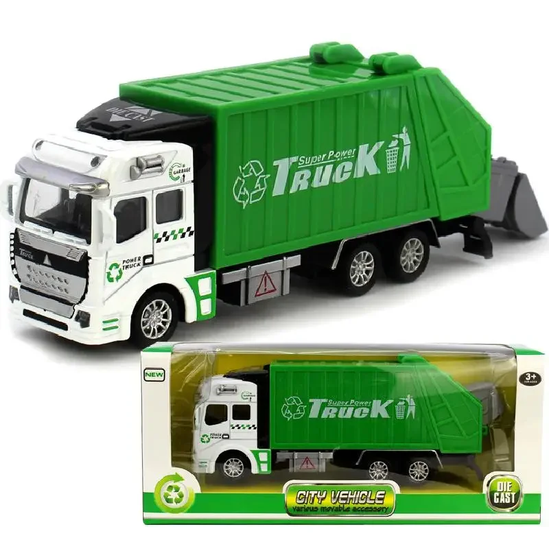 1:32 Simulation Garbage Truck Model toy cars Clean Car Sanitation Trash Alloy Model car toys for children gift