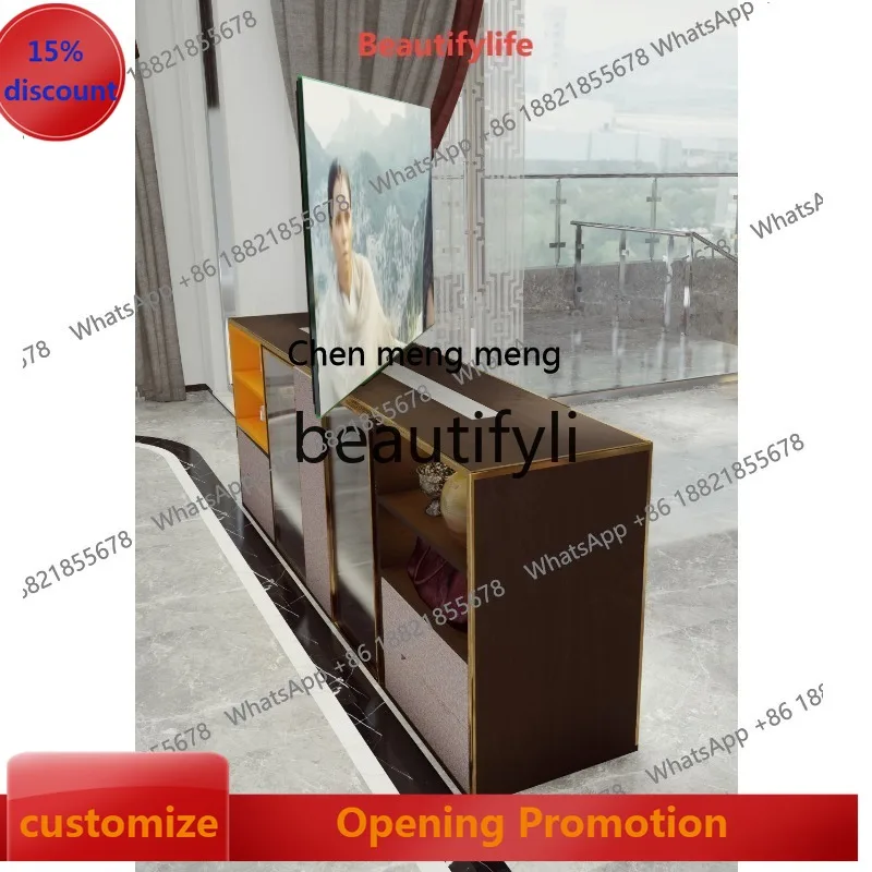 

B7304 ss Rotating Hidden TV Double-Sided TV Cabinet Dining Room Living Room Partition Cabinet Light Luxury New Style Sideboard