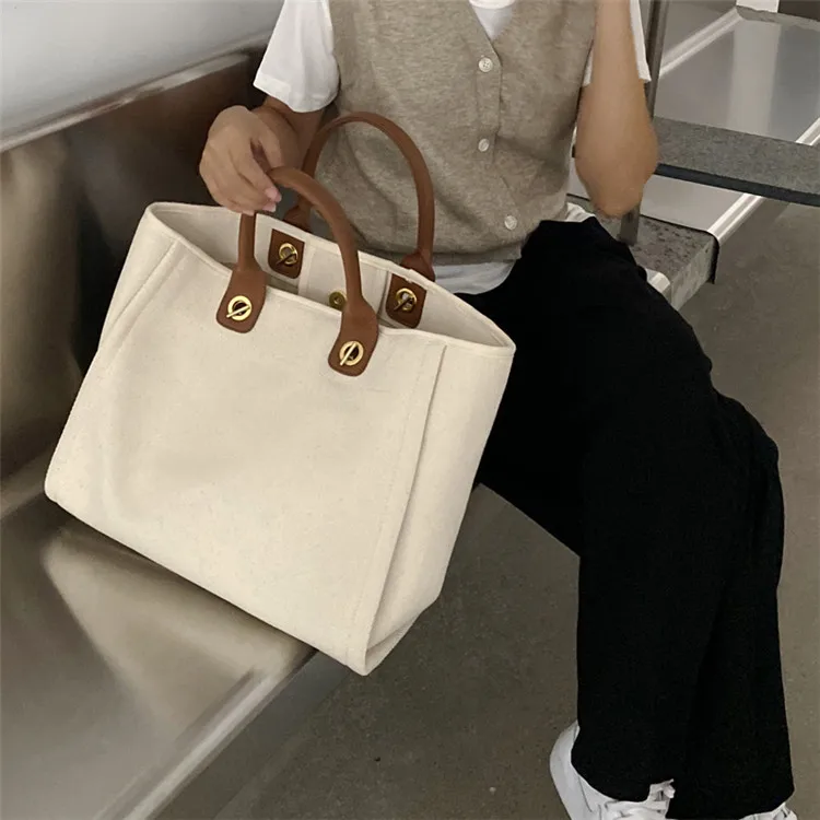 New Canvas Shoulder Bags For Women 2024 Big Capacity Ladies Bag Female 2 Sizes  Purses and Handbag Large Shopping Bag sac a main