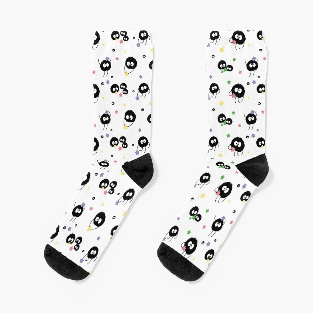 

Cute Soot Spirits Eating Stars All-Over Pattern Socks Compression Socks Women