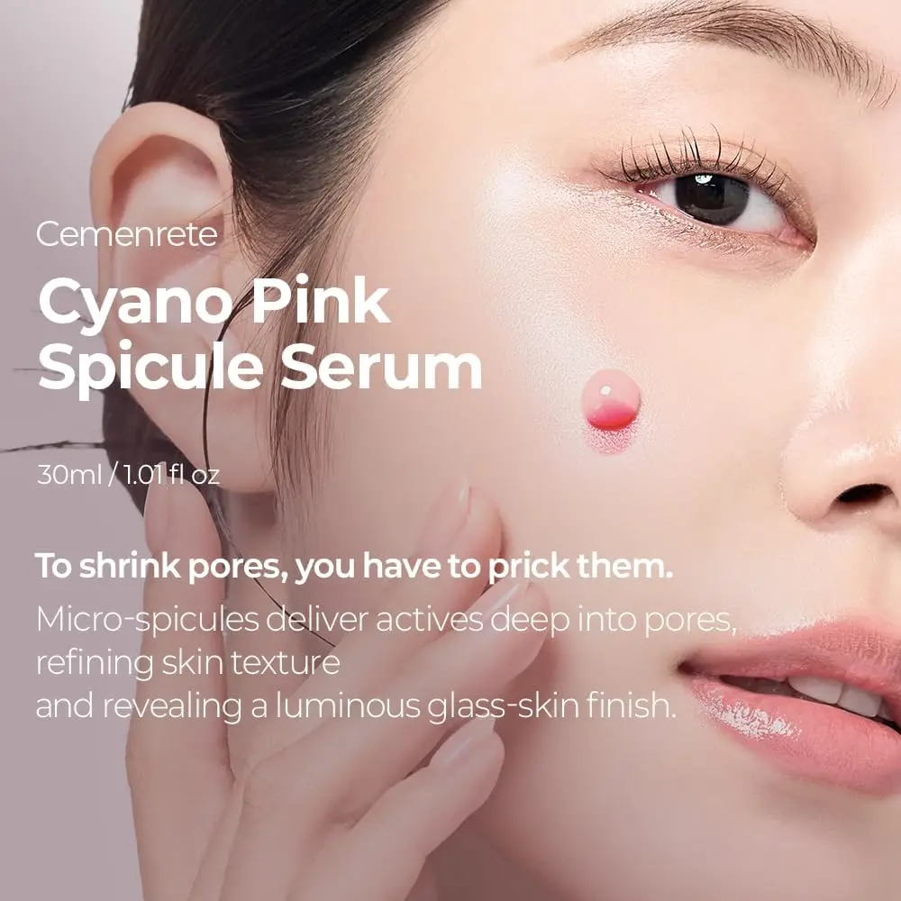Skincare Dr.Melaxin Soro Cemenrete Cyano Pink Spicule com Cálcio, aperto dos poros refina os poros soro de aperto 1,01 fl. onças.