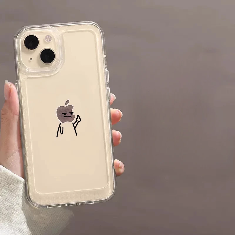 Funny Matchstick Men Clear Phone Case For iPhone 16 15 14 13 12 11 Pro Max Transparent Fundas Covers image 4