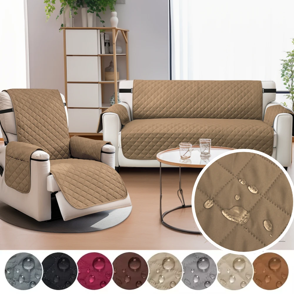 Sofa Covers Water Resistant Couch Cover Reversible Furniture Protector without Pocket Elastic Straps for Kids Dog Sofa Slipcover